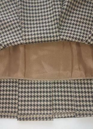 Качественная детская юбка в складку бежево-коричневая (incity, турция)3 фото