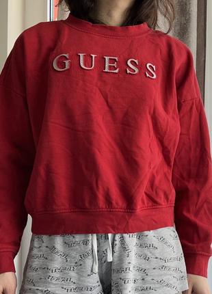 Фірмовий світшот guess червоний в ідеальному стані8 фото