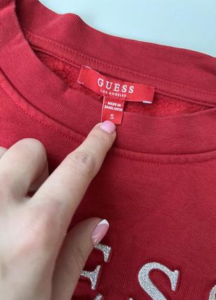 Фірмовий світшот guess червоний в ідеальному стані4 фото