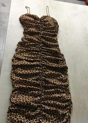 Леопардова сукня міді по фігурі3 фото