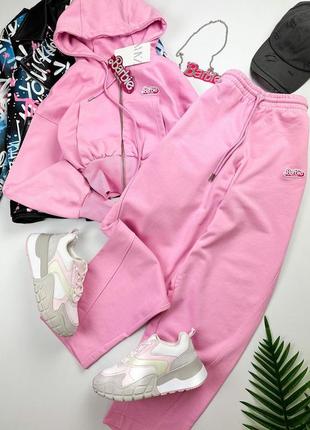 Розовый костюм барби худи + джогеры