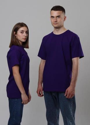 Фіолетова💜базова футболка унісекс fruit of the loom oversize unisex 33 кольори на вибір3 фото