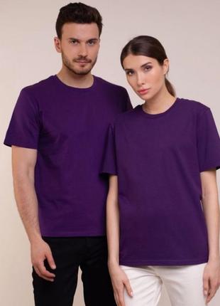 Фіолетова💜базова футболка унісекс fruit of the loom oversize unisex 33 кольори на вибір4 фото