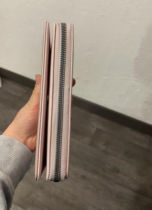 Новий гаманець жіночий рожевий великий перламутровий з блискітками5 фото
