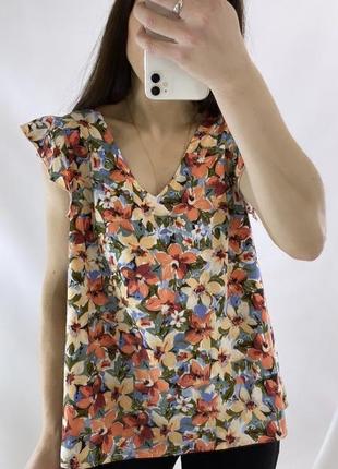 Блуза з рюшами в квітковий принт shein5 фото