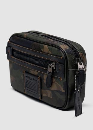 Чоловіча барсетка coach academy crossbody signature canvas/camo камо сумка через плече