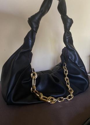 Чорна сумка, сумка багет 2