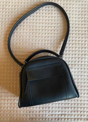 Жіноча сумка-клатч  з екошкіри чорна2 фото