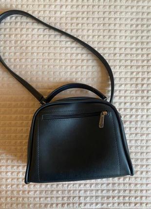 Жіноча сумка-клатч  з екошкіри чорна4 фото
