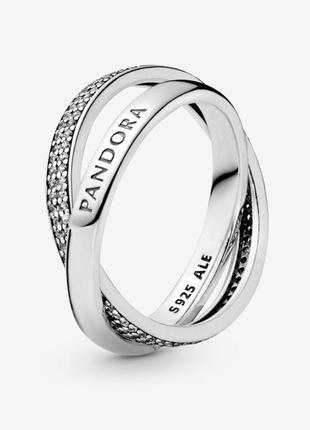 Кольцо обещание pаndora с камнями серебро 925, кольца