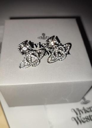 Vivienne westwood heart серьги шарики (вивьен вествуд) гвоздики