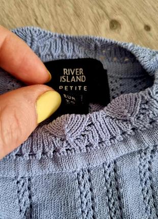 Віскозна блакитна кофтинка з рюшами river island pepite на струнку дівчину чи підлітка5 фото