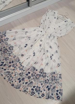 Сукня шифонова з квітами легенька міді літня.2 фото