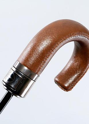 Большой мужской зонт trust крюк коричневый (полный автомат) арт. 31830