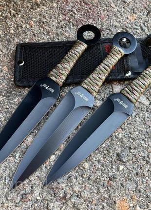 Набір метальних ножів grand way (3 в 1) ножі для метання кунаї1 фото