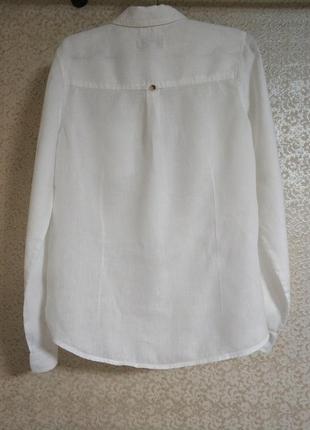 Fat face біла лляна льон лен pure linen 100%linen сорочка рубашка кежуал оверсайз бренд fatface  fat2 фото