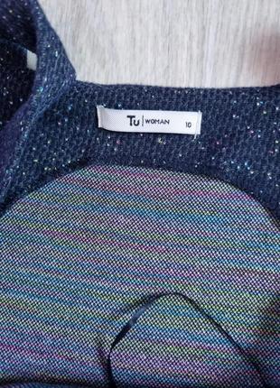 Брендовый теплый синий рябой женский комбинезон с карманами tu 10 s m6 фото