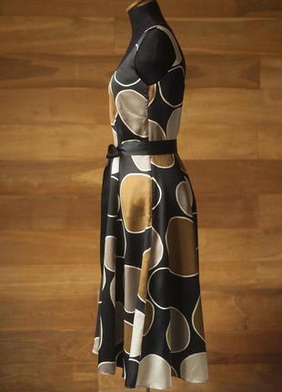 Чорна шовкова сукня з абстрактним принтом міді жіноча laura ashley, розмір xs, s4 фото