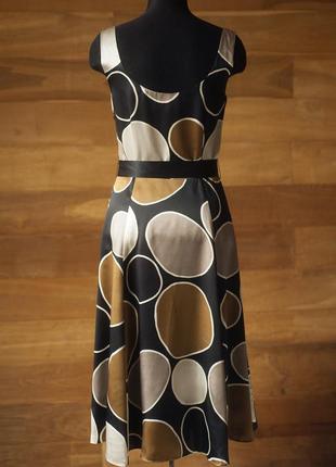 Чорна шовкова сукня з абстрактним принтом міді жіноча laura ashley, розмір xs, s5 фото