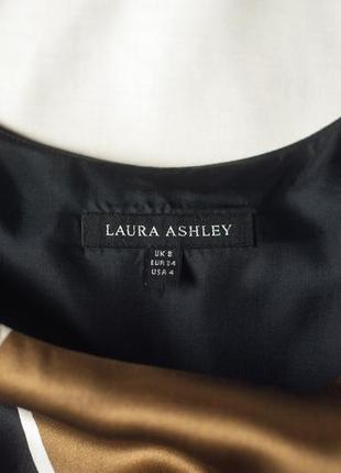 Чорна шовкова сукня з абстрактним принтом міді жіноча laura ashley, розмір xs, s6 фото