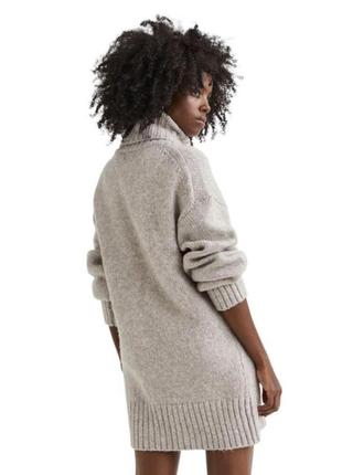 В'язана сукня-светр з високим горлом ниткою альпака туніка h&m4 фото