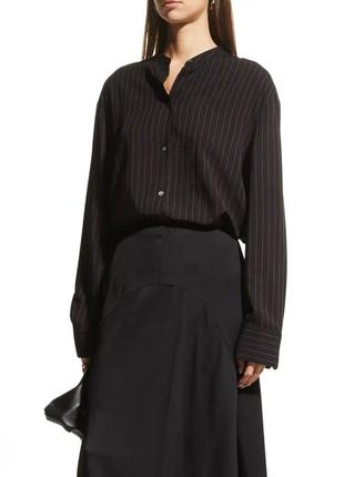 Vince преміум бренд блуза чорна в смужку смугаста полосата ganni сорочка жіноча віскоза max mara район