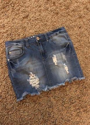 Стильна джинсова юпка 12-15 років1 фото