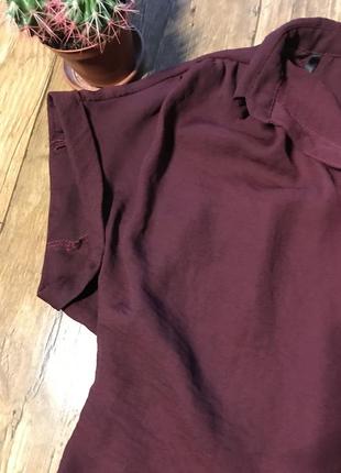 Блузка з коротким рукавом кольору бордо від atmosphere, розмір м3 фото