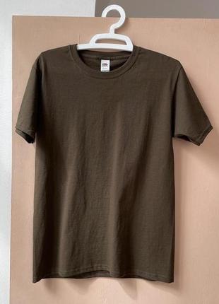 Шоколадна базова футболка 100% бавовна /33 кольори/ однотонна унісекс оверсайз коричнева1 фото