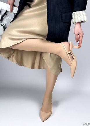Туфлі жіночі слінгбеки на низьких підборах3 фото