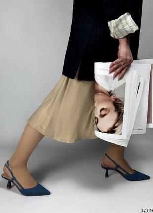 Туфлі жіночі слінгбеки на низьких підборах9 фото