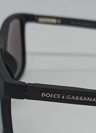 Очки в стиле dolce & gabbana мужские солнцезащитные голубые зеркальные поляризованные в черно белой оправе5 фото