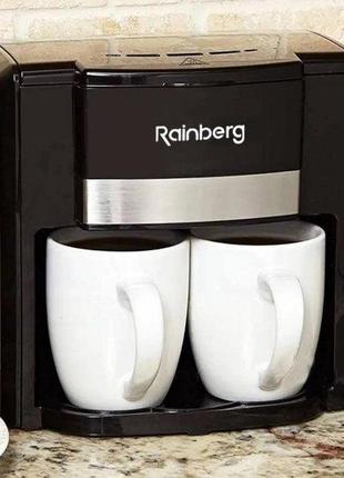 Кавоварка rainberg rb-613 (0,3 л, 500 вт) з двома керамічними чашками