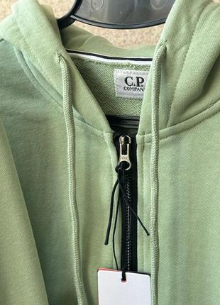 Мужская зип худи cp company салатового цвета