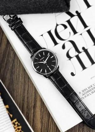 Чоловічий кварцовий наручний годинник curren 8365 silver-black2 фото