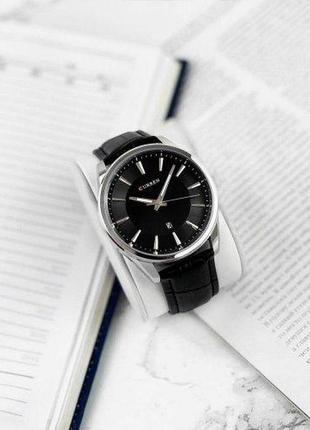 Чоловічий кварцовий наручний годинник curren 8365 silver-black4 фото