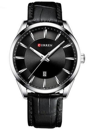 Чоловічий кварцовий наручний годинник curren 8365 silver-black