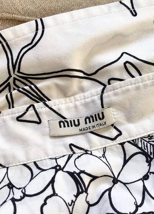 Miu miu b&w floral cotton blouse prada3 фото