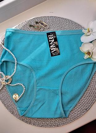 Базові жіночі бавовняні труси трусики в рубчик батл великого розміру база