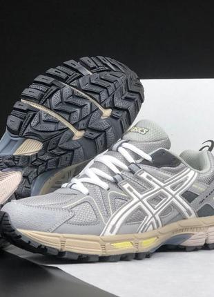 Мужские сетчатые, серые с белым, стильные кроссовки asics gel kahana 8. от 41 до 45 гг. 12156 дш