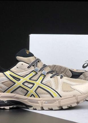 Чоловічі сітчасті, бежеві з жовтим, стильні кросівки asics gel kahana 8. від 41 до 45 рр. 12158 дш