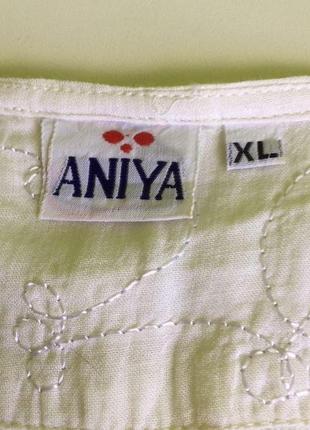 Блуза свободная легкая aniya полупрозрачная с вышивкой короткий рукав на пуговицах8 фото