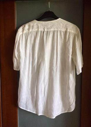 Блуза свободная легкая aniya полупрозрачная с вышивкой короткий рукав на пуговицах6 фото