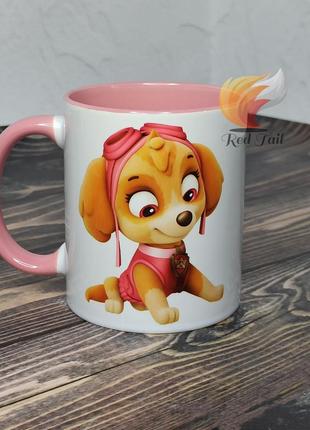 Чашка подарункова "щенячий патруль скай" 330 мл рожева
