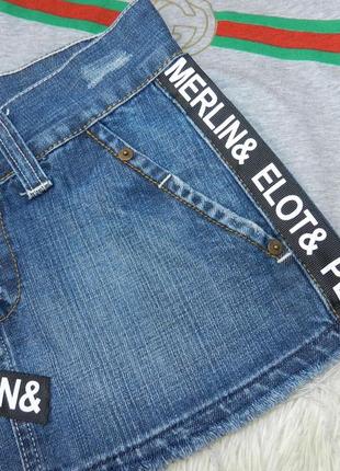 ✅ джинсовая мини юбка с лампасами bershka5 фото