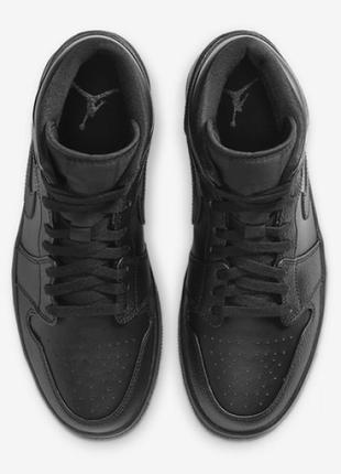 Кросівки чоловічі jordan 1 mid triple black (554724-091)4 фото