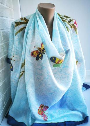 Красивый шарф из натурального шёлка5 фото