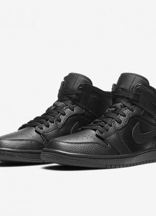 Кросівки чоловічі jordan 1 mid triple black (554724-091)