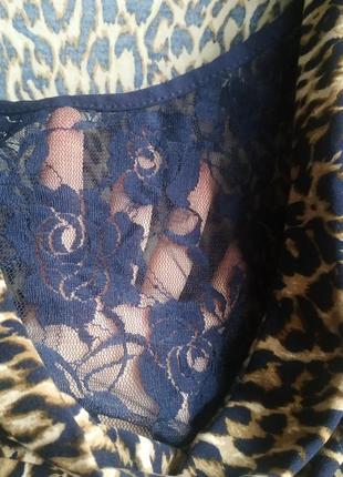 Леопардова сукня з гіпюровою вставкою.3 фото