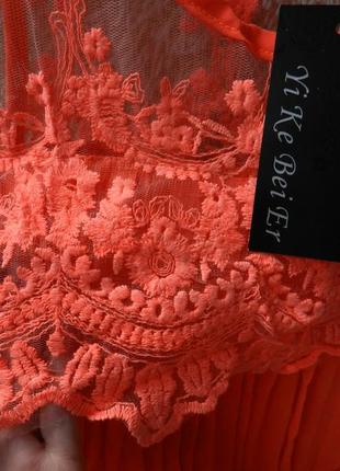 ⛔✅ повітряне шифонова сукня плісе гіпюр вишитий волан пишний сітка3 фото